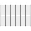 vidaXL 6-tlg. Paravent Wei&szlig; 300x220 cm Stoff