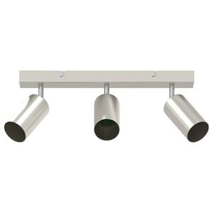 vidaXL Deckenstrahler mit Strahlern Nickel 38 x 6 x 16 cm Metall
