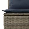 vidaXL 7-tlg. Garten-Sofagarnitur mit Kissen Braun Poly Rattan Akazie