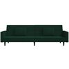 vidaXL Schlafsofa 2-Sitzer mit 2 Kissen & Hocker Dunkelgr&uuml;n Samt