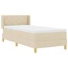 vidaXL Boxspringbett mit Matratze Creme 200 x 100 cm Polyester
