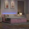 vidaXL Ottomane Bett mit Matratze & LEDs Rosa 180x200 cm Samt