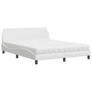 vidaXL Bett mit Matratze "Dover" Wei&szlig; 160x200 cm Kunstleder