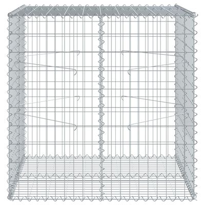 vidaXL Gabione mit Deckel 100x100x100 cm Verzinktes Eisen