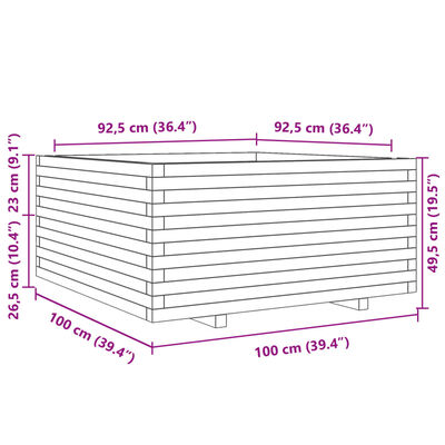 vidaXL Pflanzkübel 100x100x49,5 cm Kiefernholz Imprägniert