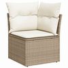 vidaXL Garten-Sofa-Set mit Kissen 9 pcs Beige Poly Rattan