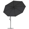 vidaXL Ampelschirm mit Aluminium-Mast 350 cm Schwarz
