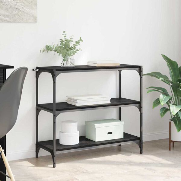 vidaXL B&uuml;cherregal Schwarz Eichen-Optik 80 x 33 x 70,5 cm