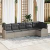 vidaXL Gartensofa-set mit Kissen 6 pcs Hellgrau Poly-Rattan