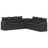vidaXL Sofa Set 7 stk. Schwarz Polyrattan und Stahl