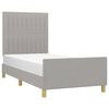 vidaXL Bettgestell ohne Matratze Hellgrau 90x200 cm Stoff