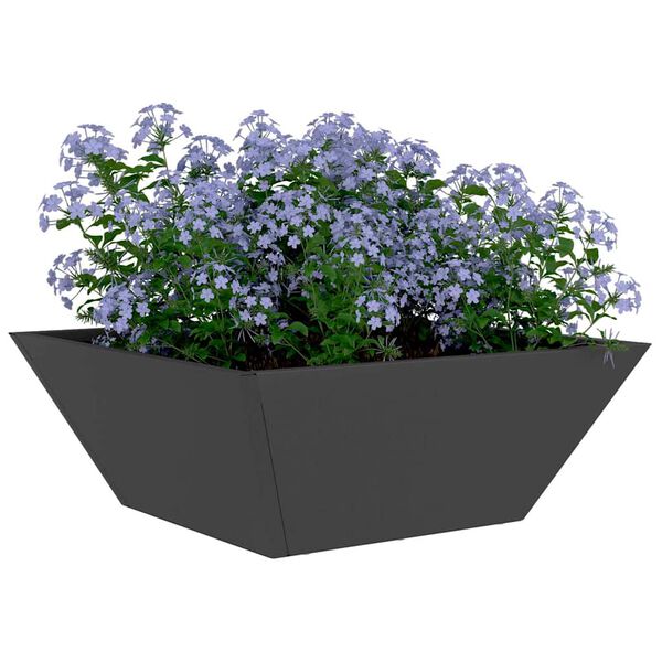 vidaXL Garten-Pflanzgef&auml;&szlig; Schwarz 40 x 40 x 15 cm Kaltgewalzter Stahl