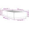 vidaXL Bettgestell mit LED Grau Sonoma 75x190 cm Holzwerkstoff
