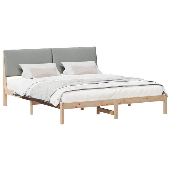 vidaXL Bettgestell Braun und hellgrau 180 x 200 cm Massivholz Kiefer