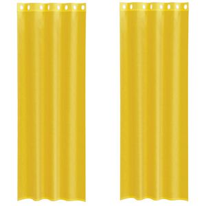 vidaXL Voile Vorh&auml;nge mit &Ouml;sen 2 Stk. Gelb