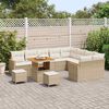 vidaXL Gartensofa-set mit Kissen mit Speicher 12 pcs Beige Poly Rattan