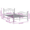 vidaXL Bett Grau Metall 120x200 cm