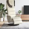 vidaXL Relaxsessel mit Fu&szlig;teil Creme Kunstleder