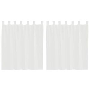 vidaXL Voile Vorh&auml;nge mit Stangentaschen 2 Stk. Wei&szlig;