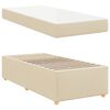 vidaXL Bettrahmen mit Matratze Creme 80 x 200 cm Stoff
