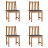 vidaXL Gartenst&uuml;hle 4 Stk. mit Kissen Massivholz Teak