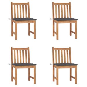 vidaXL Gartenst&uuml;hle 4 Stk. mit Kissen Massivholz Teak
