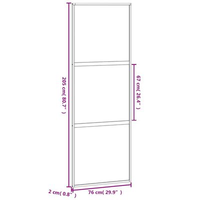 vidaXL Schiebetür Weiß 76x205 cm Hartglas und Aluminium