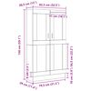 vidaXL B&uuml;cherregal Schwarz Eichen-Optik 82,5 x 30,5 x 150 cm