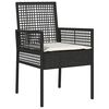 vidaXL Garten Essgruppe 7 pcs Schwarz Poly-Rattan