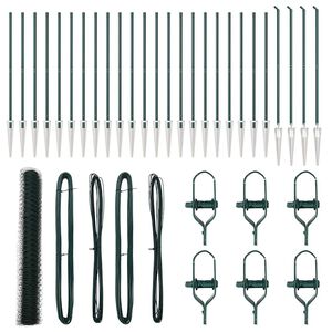 vidaXL Sechseckzaun mit Pfosten 50 x 1,4 m PVC-beschichteter Stahl