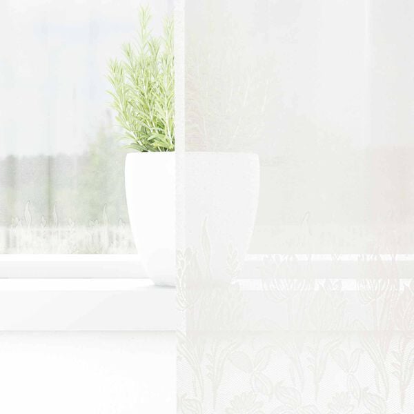 vidaXL Spitzenvorhang mit Vorh&auml;ngen Floral Wei&szlig; 100 x 200 cm Polyester