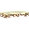 vidaXL Outdoor-Sofagarnitur mit Kissen 11 pcs Natur und Creme