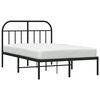 vidaXL Bettgestell mit Kopfteil Metall Schwarz 120x190 cm