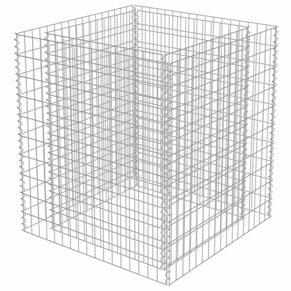 vidaXL Gabionen-Hochbeet Verzinkter Stahl 90&times;90&times;100 cm