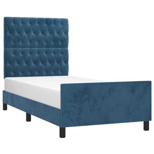 vidaXL Bettgestell ohne Matratze Dunkelblau 100x200 cm Samt