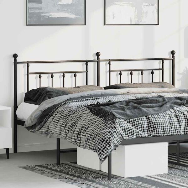 vidaXL Ersatz-Kopfteil Metall Schwarz 193 cm
