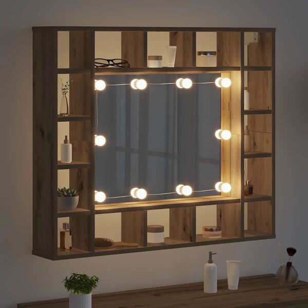 vidaXL Spiegelschrank Artisan-Eiche 91 x 15 x 76,5 cm Holzwerkstoff