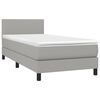 vidaXL Boxspringbett mit Matratze Hellgrau 80x200 cm Stoff