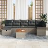 vidaXL Garten-Sofa-Set 8 pcs Grau Poly-Rattan