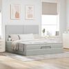 vidaXL Ottoman-Bett mit Matratzen Hellgrau 200x200 cm Samt