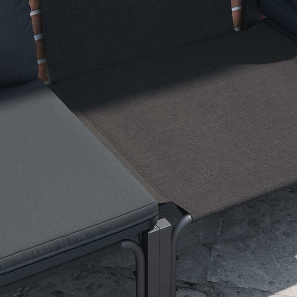 vidaXL Gartensofa-set mit Kissen 12 pcs Schwarz Stahl