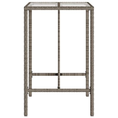 vidaXL Garten-Bartisch Grau 70x70x110 cm Poly Rattan