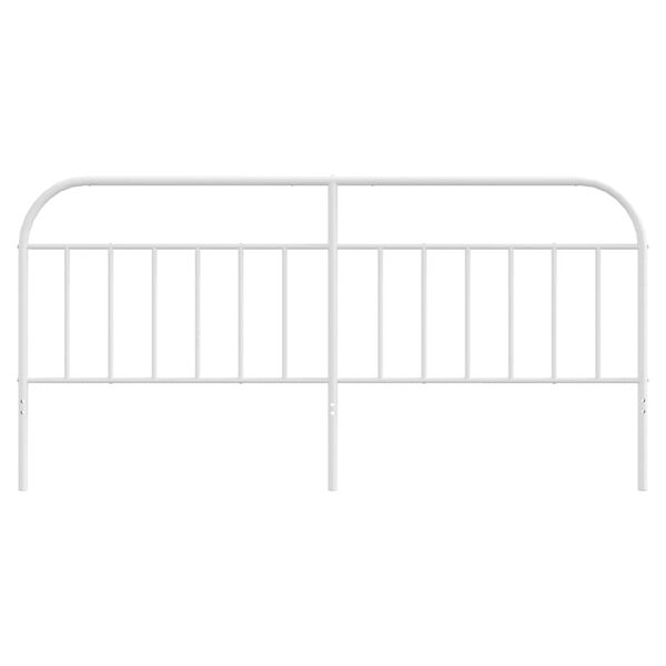 vidaXL Ersatz-Kopfteil Metall Wei&szlig; 193 cm
