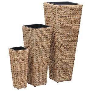 vidaXL Blumenk&uuml;bel 3 Stk. Wasserhyazinthe Braun