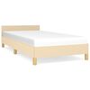 vidaXL Bettgestell mit Kopfteil ohne Matratze Creme 90x190 cm Stoff