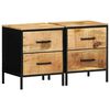 vidaXL Nachttisch 2 Stk. Braun und Schwarz 40 x 35 x 50 cm