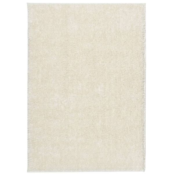 vidaXL Teppich ISTAN Hochflor Gl&auml;nzend Creme 120x170 cm