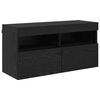 vidaXL TV-Wandschrank 80 x 30 x 40 cm Schwarz Eichen-Optik