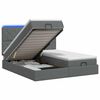 vidaXL Ottoman-Bett mit Matratze und LED Dunkelgrau 160 x 200 cm Stoff