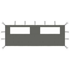 vidaXL Pavillon-Seitenwand mit Fenstern 6x2 m Anthrazit
